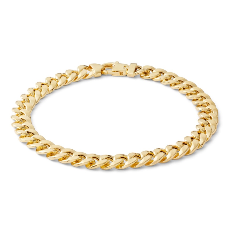 200 Gauge Cuban Curb Chain Bracelet in 10K Hollow Gold Bonded Sterling Silver - 8.5"