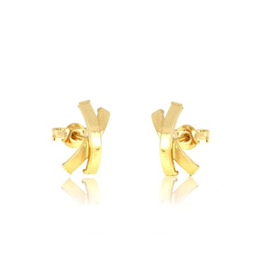 Made in Italy Curved "X" Stud Earrings in 10K Gold