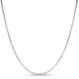 030 Gauge Box Chain Necklace in Sterling Silver - 24"