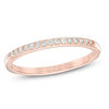 Cubic Zirconia Stackable Band in Sterling Silver with 18K Rose Gold Plate - Size 9