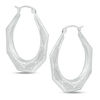 21mm Studded Octagon Hoop Earrings in Hollow Sterling Silver