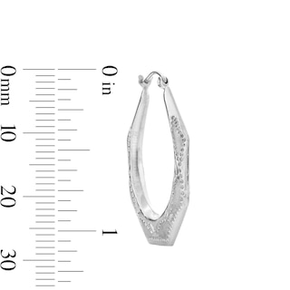 21mm Studded Octagon Hoop Earrings in Hollow Sterling Silver