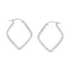 Thumbnail Image 1 of 25mm Diamond-Cut Geometric Shape Hoop Earrings in Sterling Silver