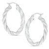 Thumbnail Image 1 of 30mm Multi-Finish Twist Hoop Earrings in Sterling Silver