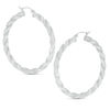 Thumbnail Image 1 of 45mm Multi-Finish Twist Hoop Earrings in Sterling Silver