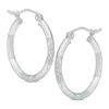 20mm Multi-Finish Hoop Earrings in Sterling Silver