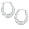 Thumbnail Image 1 of 14mm Bamboo Hoop Earrings in Sterling Silver