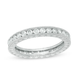 Cubic Zirconia Eternity Band in Sterling Silver - Size 6