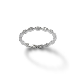 Cubic Zirconia Vintage-Style Marquise Stackable Band in Sterling Silver - Size 7