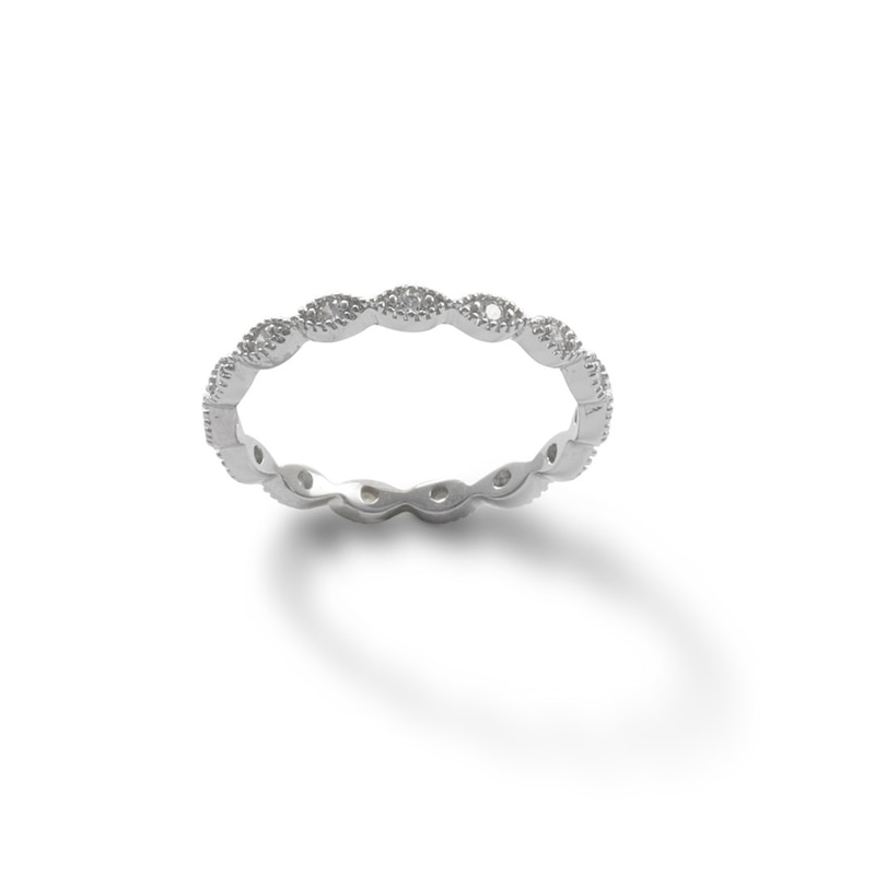 Main Image 1 of Cubic Zirconia Vintage-Style Marquise Stackable Band in Sterling Silver