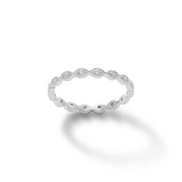 Cubic Zirconia Vintage-Style Marquise Stackable Band in Sterling Silver - Size 9