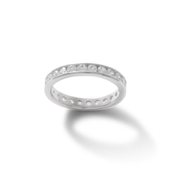 Cubic Zirconia Eternity Band in Sterling Silver - Size 7