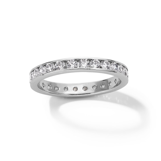 Cubic Zirconia Eternity Band in Sterling Silver