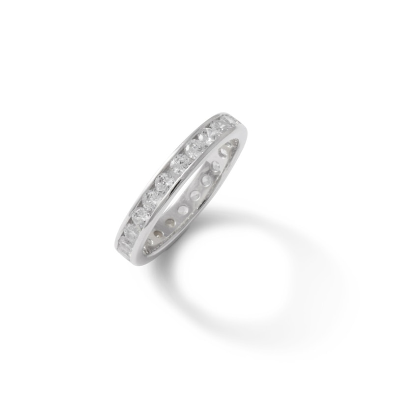 Cubic Zirconia Eternity Band in Sterling Silver - Size 7