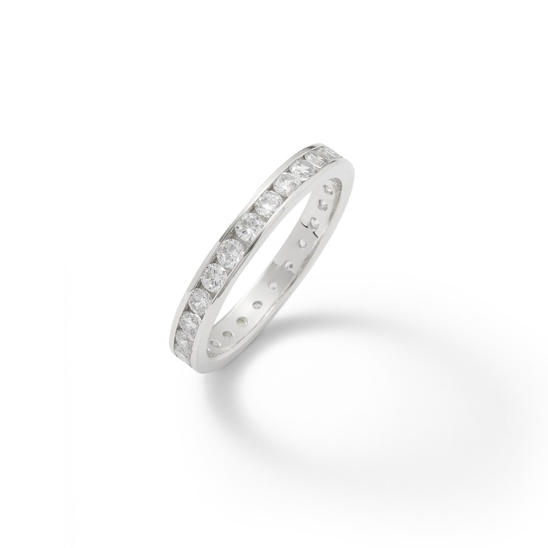Cubic Zirconia Eternity Band in Sterling Silver - Size 8