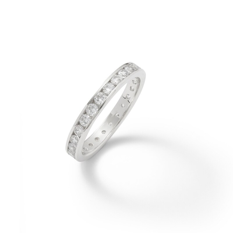 Cubic Zirconia Eternity Band in Sterling Silver - Size 9