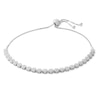 Thumbnail Image 1 of Cubic Zirconia Circle Link Bolo Bracelet in Sterling Silver - 9"
