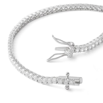Solid Sterling Silver 2mm CZ Tennis Bracelet - 7.25"