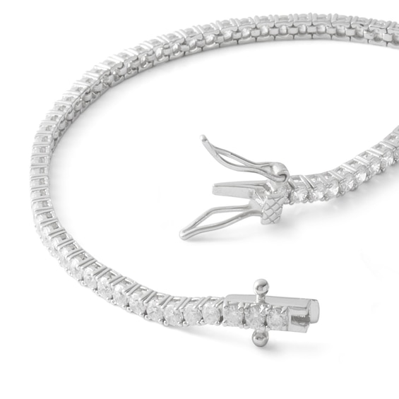 Solid Sterling Silver 2mm CZ Tennis Bracelet - 7.25"