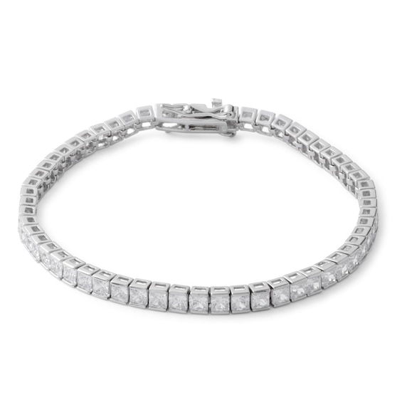 3mm Princess-Cut Cubic Zirconia Tennis Bracelet in Sterling Silver - 7.25"