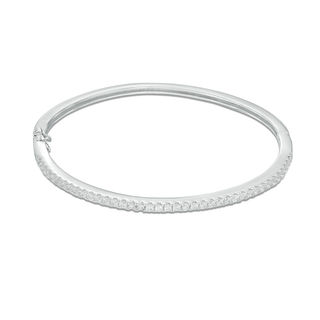 Cubic Zirconia Bangle in Sterling Silver - 7.5"