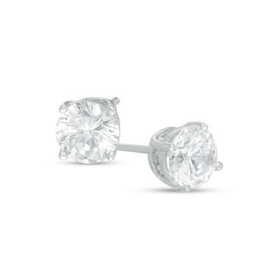 6mm Cubic Zirconia Stud Earrings in Sterling Silver