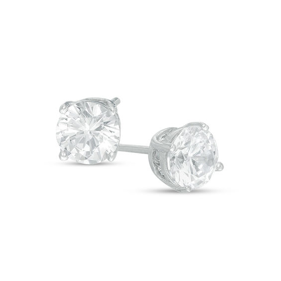 6mm Cubic Zirconia Stud Earrings in Sterling Silver