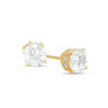 Thumbnail Image 1 of 6mm Cubic Zirconia Stud Earrings in Sterling Silver with 14K Gold Plate