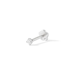 018 Gauge Cubic Zirconia Cartilage Barbell in 14K White Gold Tube