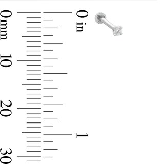 14K Tube White Gold CZ Stud - 18G 5/16"