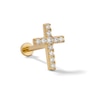 Thumbnail Image 0 of 14K Tube Gold CZ Cross Stud - 18G 5/16"