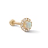 Thumbnail Image 0 of 14K Tube Gold Simulated Opal and CZ Barbell - 18G 5/16"