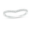 Thumbnail Image 1 of Cubic Zirconia Contour Wedding Band in Sterling Silver