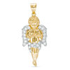 Cubic Zirconia Cherub Necklace Charm in 10K Gold
