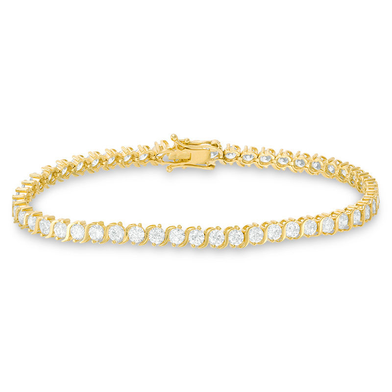 Buy the 10K Two Tone Gold 3.22 CTTW Diamond Tennis Bracelet 14.6g |  GoodwillFinds