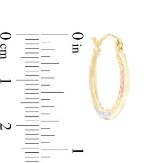 Diamond-Cut Hoop Earrings in 10K Stamp Hollow Tri-Tone Gold