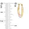 Thumbnail Image 2 of Multi-Finish Hoop Earrings in 10K Stamp Hollow Tri-Tone Gold