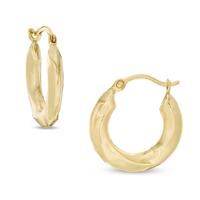 Twist Hoop Earrings in 10K Gold