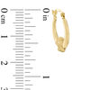 Thumbnail Image 1 of Flower Hoop Earrings in 10K Stamp Hollow Gold