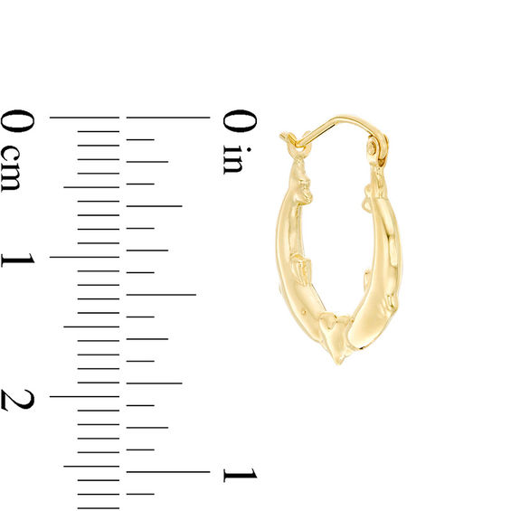 Dolphin Hoop Earrings in 10K Stamp Hollow Gold