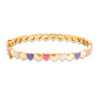 Thumbnail Image 1 of Child's Multi-Color Enamel Heart Bangle in Brass with 18K Gold Plate - 5&quot;
