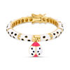 Thumbnail Image 1 of Child's Cubic Zirconia and Multi-Color Enamel Ladybug Charm Bangle in Brass and 18K Gold Plate - 5"