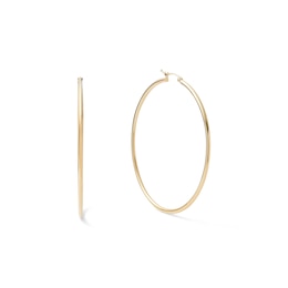 60mm Hoop Earrings in 10K Tube Hollow Gold