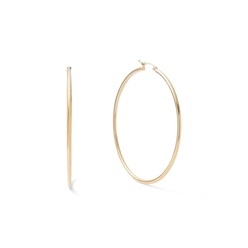 10K Tube Hollow Gold Hoops