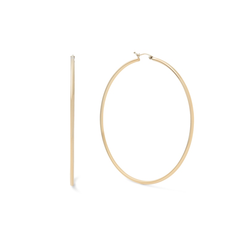 10K Tube Hollow Gold Hoops