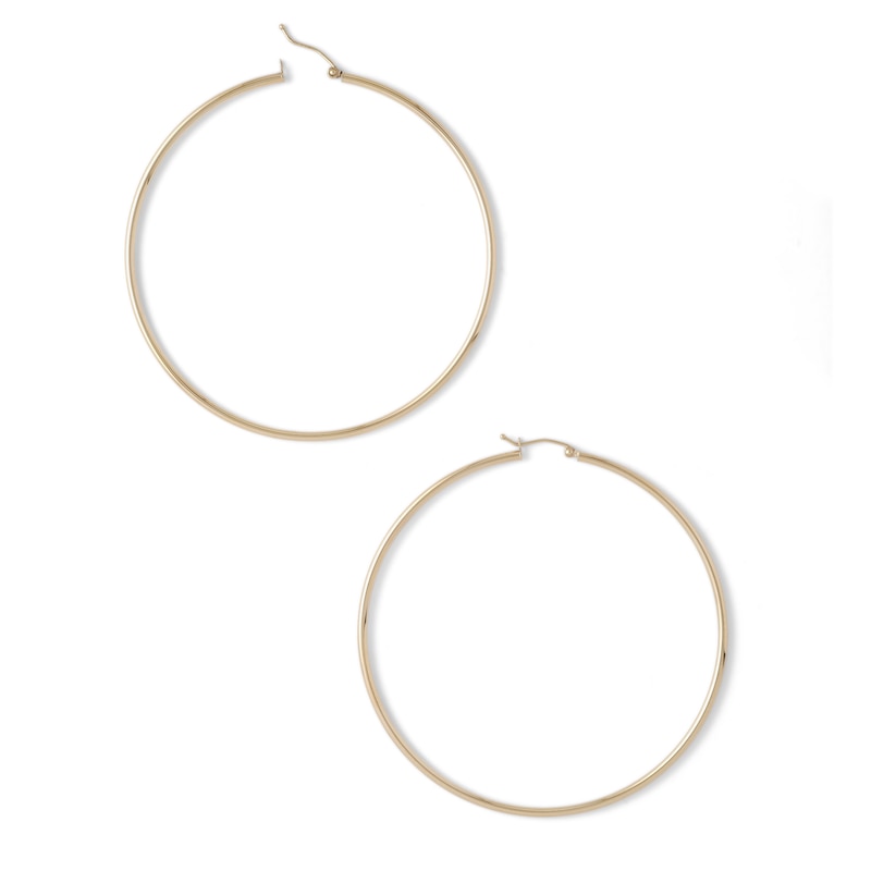 10K Tube Hollow Gold Hoops