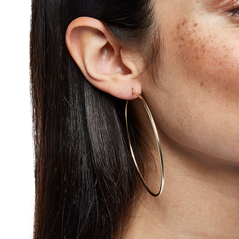 Main Image 3 of 10K Tube Hollow Gold Hoops