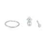 020 Gauge Cubic Zirconia and Crystal Nose Ring Set in Stainless Steel