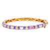 Thumbnail Image 1 of Child's Cubic Zirconia and Multi-Color Enamel Hearts Bangle in Brass with 18K Gold Plate - 5.5"