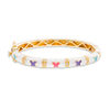 Thumbnail Image 1 of Child's Cubic Zirconia and Multi-Color Enamel Butterfly Bangle in Brass with 18K Gold Plate - 5"